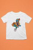 Halloween Baskılı Beyaz Unisex Beyaz Çocuk Tişört - Tshirt