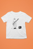 Halloween Baskılı Beyaz Unisex Beyaz Çocuk Tişört - Tshirt