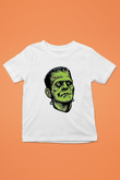 Halloween Baskılı Beyaz Unisex Beyaz Çocuk Tişört - Tshirt