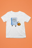 Halloween Baskılı Beyaz Unisex Beyaz Çocuk Tişört - Tshirt
