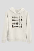 Halloween Baskılı Beyaz Unisex Hoodie