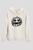 Halloween Baskılı Beyaz Unisex Hoodie