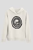 Halloween Baskılı Beyaz Unisex Kapüşonlu Sweatshirt