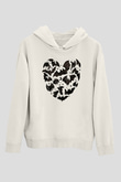 Halloween Baskılı Beyaz Unisex Kapüşonlu Sweatshirt