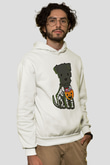 Halloween Baskılı Beyaz Unisex Kapüşonlu Sweatshirt
