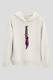 Halloween Baskılı Beyaz Unisex Kapüşonlu Sweatshirt