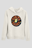 Halloween Baskılı Beyaz Unisex Kapüşonlu Sweatshirt