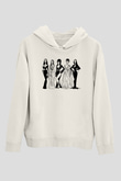 Halloween Baskılı Beyaz Unisex Kapüşonlu Sweatshirt