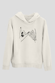 Halloween Baskılı Beyaz Unisex Kapüşonlu Sweatshirt
