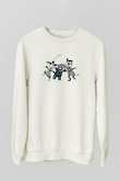 Halloween Baskılı Beyaz Unisex Sweatshirt