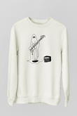 Halloween Baskılı Beyaz Unisex Sweatshirt