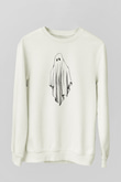 Halloween Baskılı Beyaz Unisex Sweatshirt