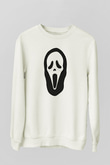 Halloween Baskılı Beyaz Unisex Sweatshirt