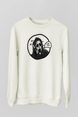Halloween Baskılı Beyaz Unisex Sweatshirt