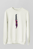 Halloween Baskılı Beyaz Unisex Sweatshirt
