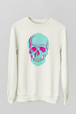 Halloween Baskılı Beyaz Unisex Sweatshirt