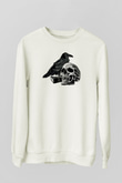 Halloween Baskılı Beyaz Unisex Sweatshirt