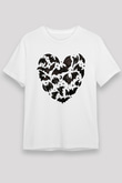 Halloween Baskılı Unisex Beyaz Tişört - Tshirt