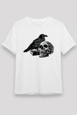 Halloween Baskılı Unisex Beyaz Tişört - Tshirt