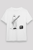 Halloween Baskılı Unisex Beyaz Tişört - Tshirt