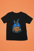 Halloween Baskılı Unisex Siyah Çocuk Tişört - Tshirt