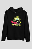 Halloween Baskılı Unisex Siyah Hoodie