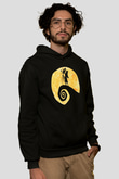 Halloween Baskılı Unisex Siyah Hoodie