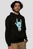 Halloween Baskılı Unisex Siyah Hoodie