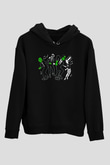 Halloween Baskılı Unisex Siyah Hoodie