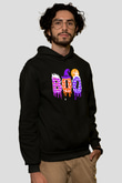 Halloween Baskılı Unisex Siyah Hoodie