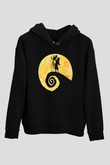 Halloween Baskılı Unisex Siyah Hoodie