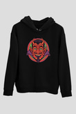 Halloween Baskılı Unisex Siyah Hoodie
