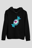 Halloween Baskılı Unisex Siyah Hoodie