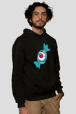 Halloween Baskılı Unisex Siyah Hoodie