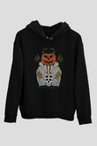Halloween Baskılı Unisex Siyah Hoodie