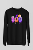 Halloween Baskılı Unisex Siyah Sweatshirt