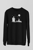 Halloween Baskılı Unisex Siyah Sweatshirt