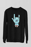 Halloween Baskılı Unisex Siyah Sweatshirt