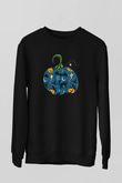 Halloween Baskılı Unisex Siyah Sweatshirt