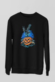 Halloween Baskılı Unisex Siyah Sweatshirt