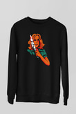 Halloween Baskılı Unisex Siyah Sweatshirt