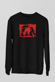 Halloween Baskılı Unisex Siyah Sweatshirt