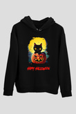 Halloween KedicikSiyah  Unisex Hoodie