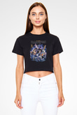 Halloween Siyah  Crop Top Tişört