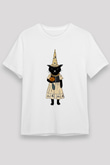 Halloween Unisex Baskılı Beyaz Tişört - Tshirt
