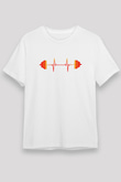 Halter Baskılı Unisex Beyaz Tişört - Tshirt