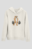 Halter Baskılı Unisex Ekru Hoodie