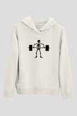 Halter Baskılı Unisex Ekru Hoodie