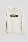 Halter Baskılı Unisex Ekru Hoodie