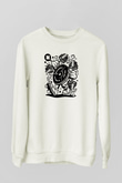 Halter Baskılı Unisex Ekru Sweatshirt